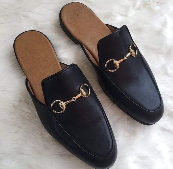Stylish African Designed Black Mules for Men - A fusion of culture and fashion, combining comfort and sophistication seamlessly.