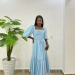 Stylish Blue Maiden Maxi Dress - A chic and comfortable choice for a fashionable summer look.