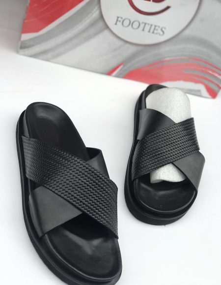 Stylish Minimalist African Slides for Men - A blend of comfort and culture, perfect for a fashionable and relaxed look.