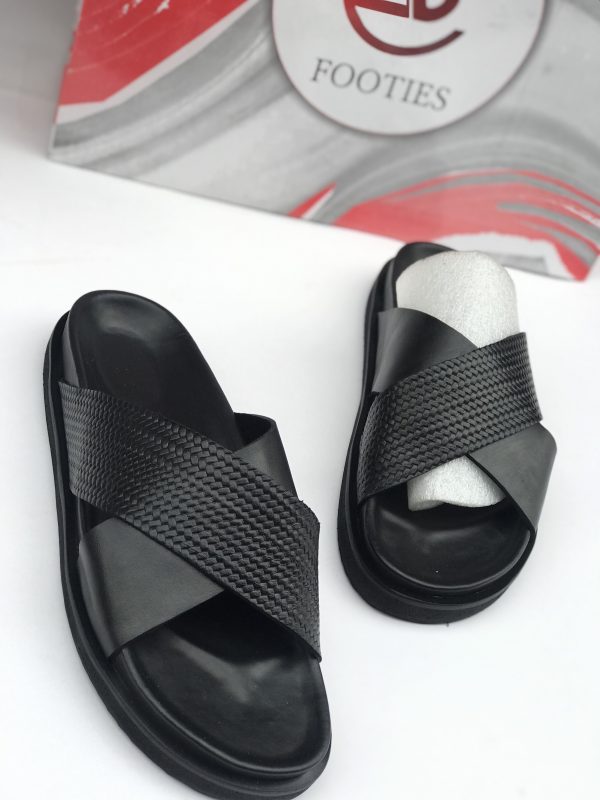 Stylish Minimalist African Slides for Men - A blend of comfort and culture, perfect for a fashionable and relaxed look.