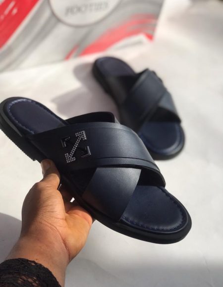 Black Slippers for Men, African Fashion, MJ FOOT
