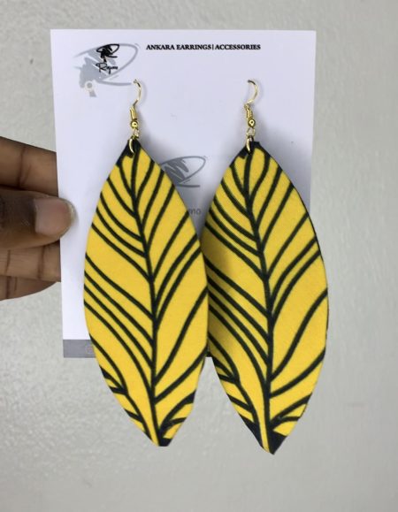 Discover unique Oval-shaped Ankara earrings, handcrafted with vibrant fabric patterns. Elevate your style with these culturally inspired accessories.